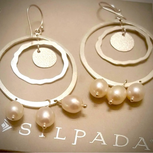 Silpada Vintage Extremely RARE Sterling Silver PEARLS OF WISDOM Earrings - Picture 7 of 8